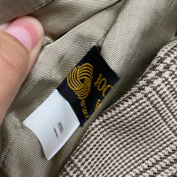 Vintage Giorgio Saint Angelo Womens Size 12 Houndstooth Plaid Wool Blazer - Picture 3 of 6